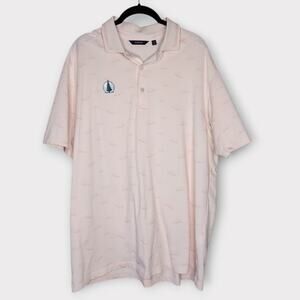 Radmor Mens Pink Golf Embroidered Polo XL Evergreen Club Pima Cotton Performance